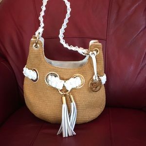 NWOT Michael Kors straw bag with braided handle